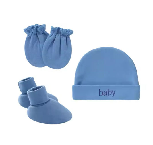 Conjunto de guantes, gorro de algodón y funda para los pies