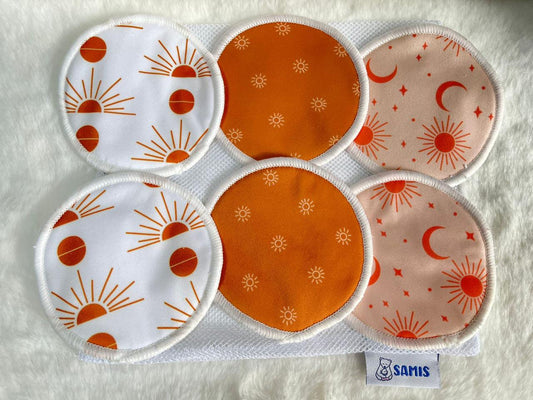 Protectores de lactancia reutilizables de 10 cms de diámetro.
