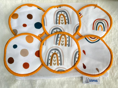 Protectores de lactancia reutilizables de 10 cms de diámetro.