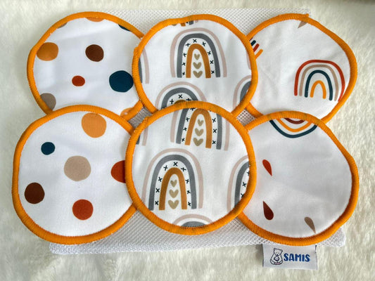 Protectores de lactancia reutilizables de 10 cms de diámetro.