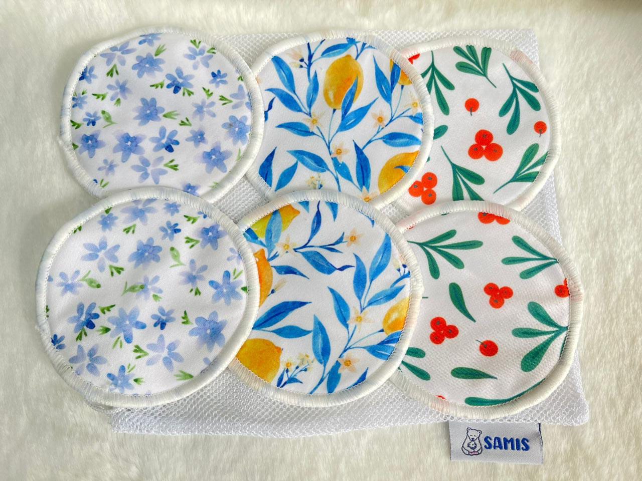 Protectores de lactancia reutilizables de 10 cms de diámetro.