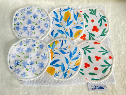 Protectores de lactancia reutilizables de 10 cms de diámetro.