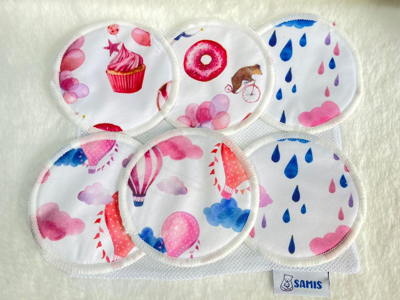 Protectores de lactancia reutilizables de 10 cms de diámetro.