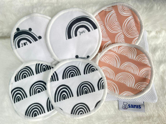 Protectores de lactancia reutilizables de 10 cms de diámetro.