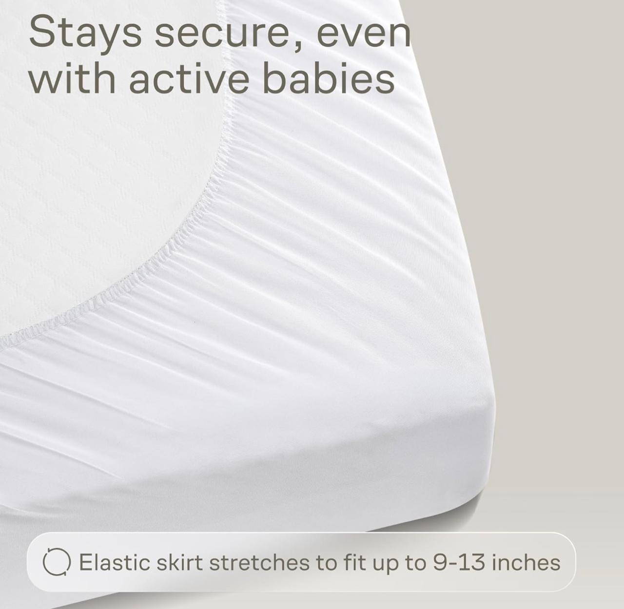 💧 Cobertor Impermeable para Cuna – Bambú color Blanco