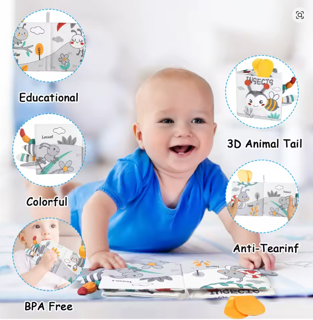 Libros suaves sensoriales para bebés (0–12 meses)